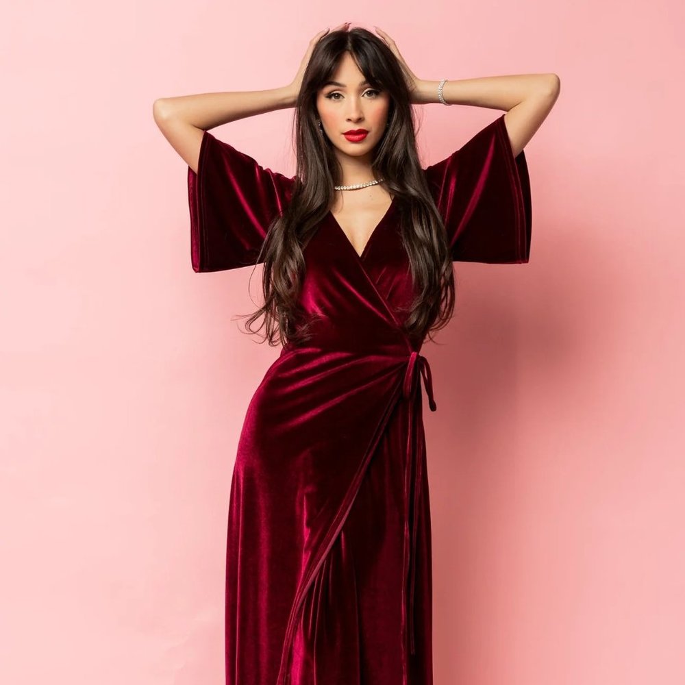 Baltic Born Meghan Velvet Wrap Maxi Dress Size L